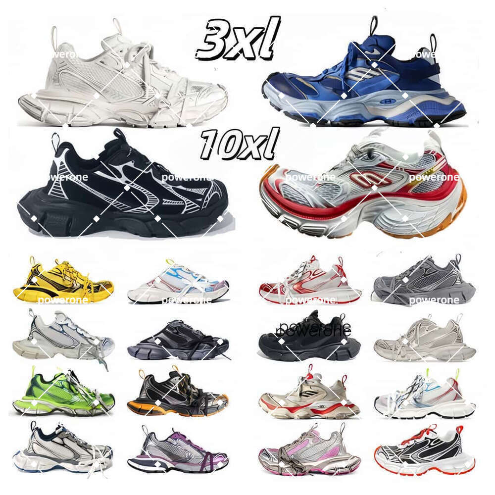 2025 Designer Runners 3xl Casual 10xl Shoe Leather Triple Trainers Black White Pink Mesh Nylon Tess Gomma Trainer Sneakers for Men and Womens 36-46
