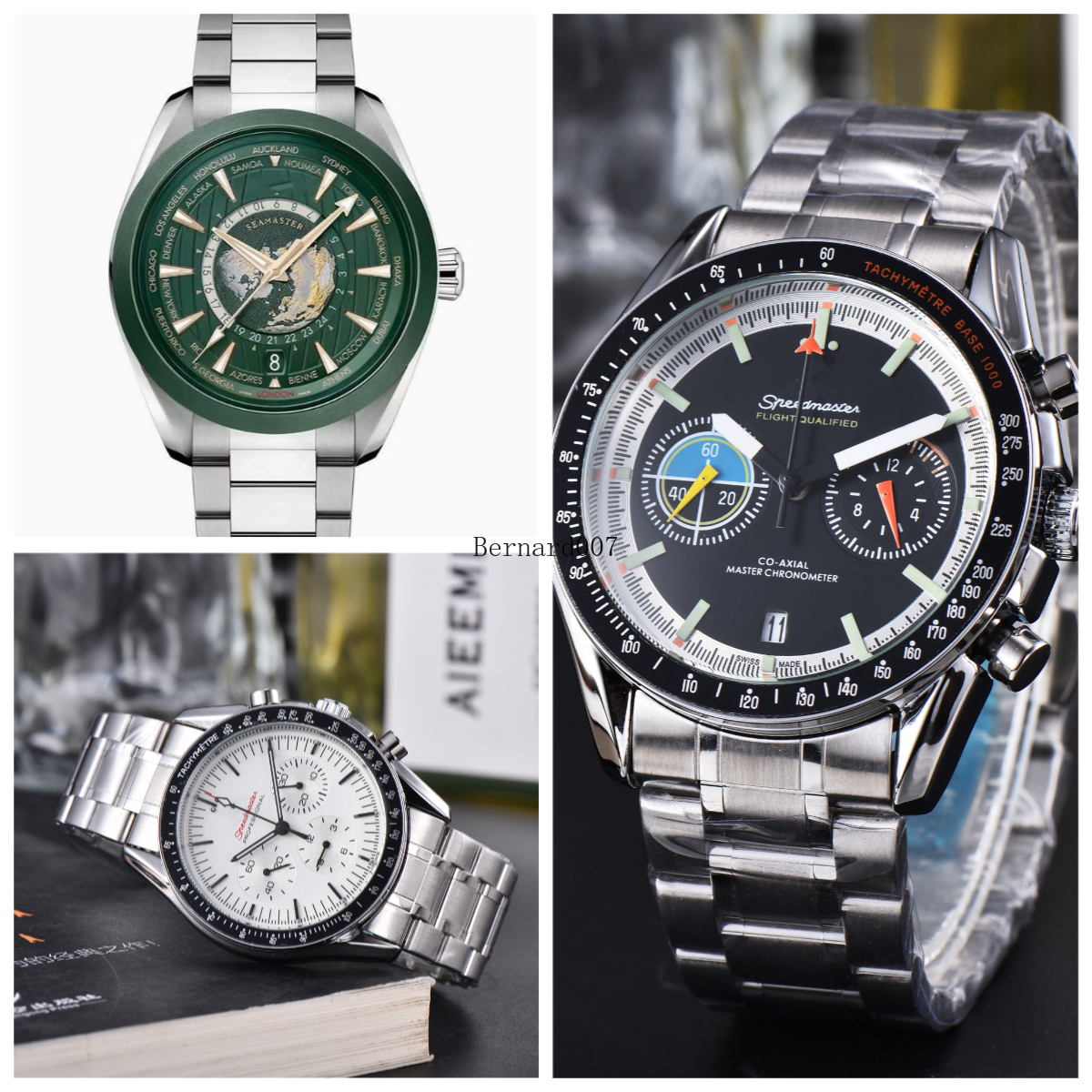 AAAAA Sea Master Chronograph Mens Watch Luxury Multi-Function Classic Fashionable Fine Stainless Steel Strap Speed Fully Automatic Quartz Watches 556