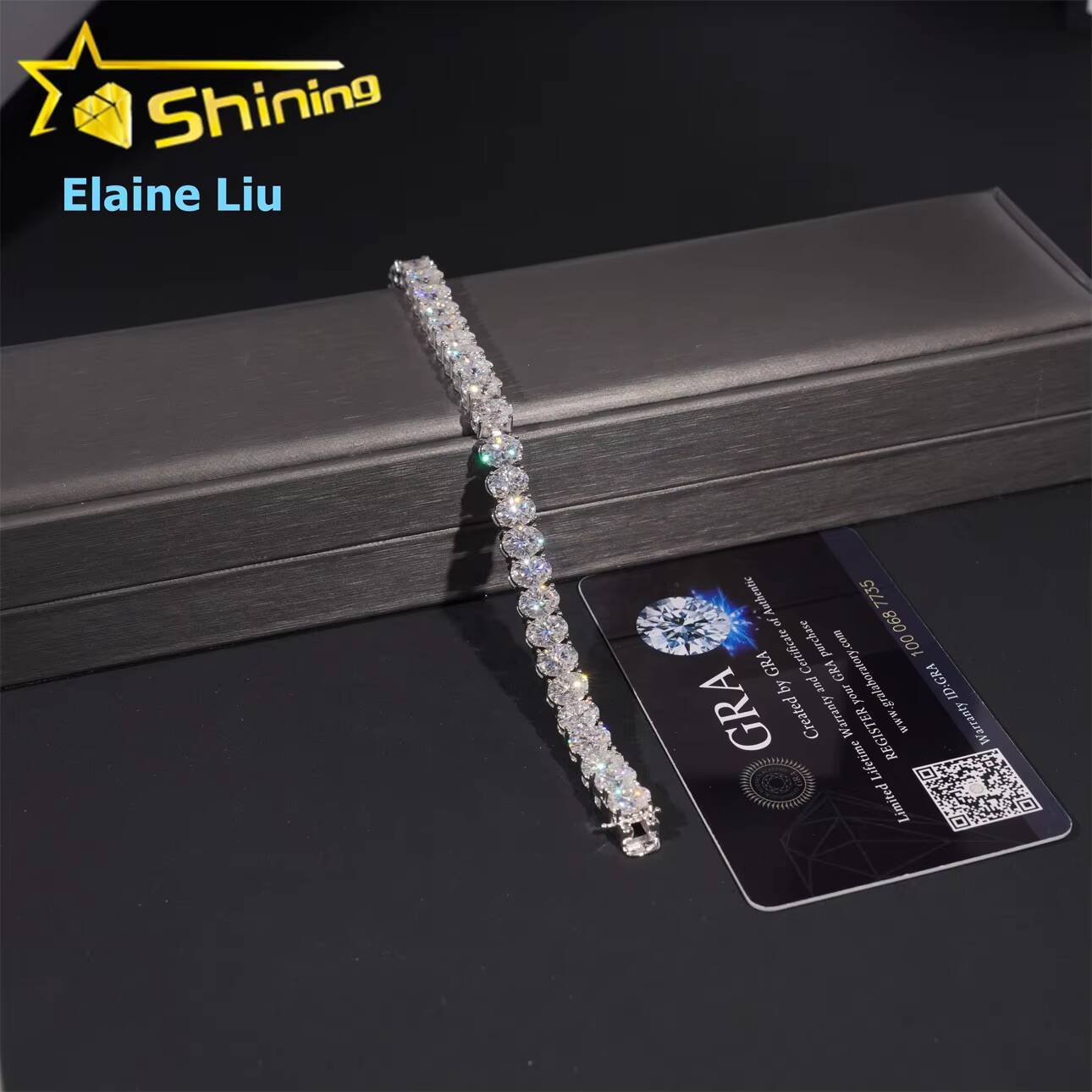 Silver 925 Pass Diamond Tester Hip Hop Lad Diamond Jewelry Bracelet VVS Moissanite Custom Tennis Chain Bracelet