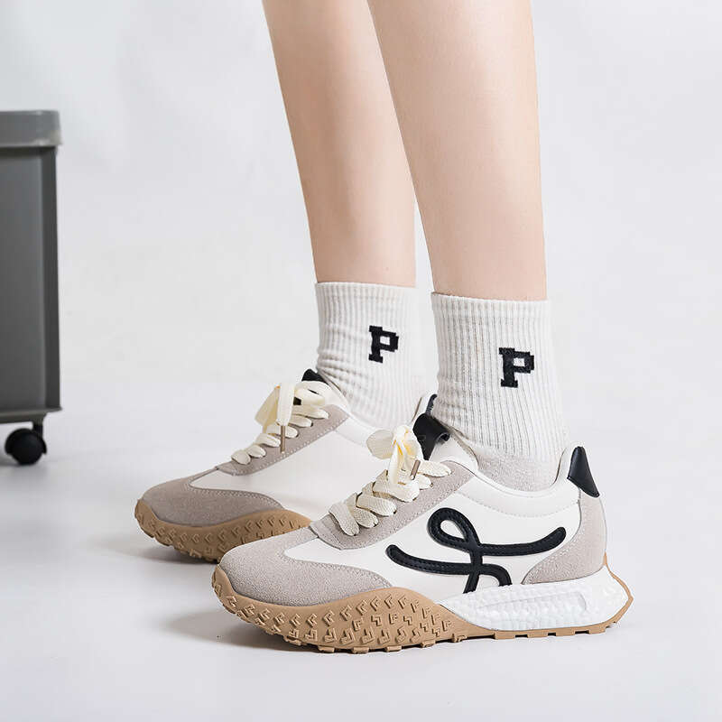 Inner Height Increase German Training Women's Korean Version Thick Sole Petite Versatile Casual Sports Dad Shoes designer shoes trainers slides s