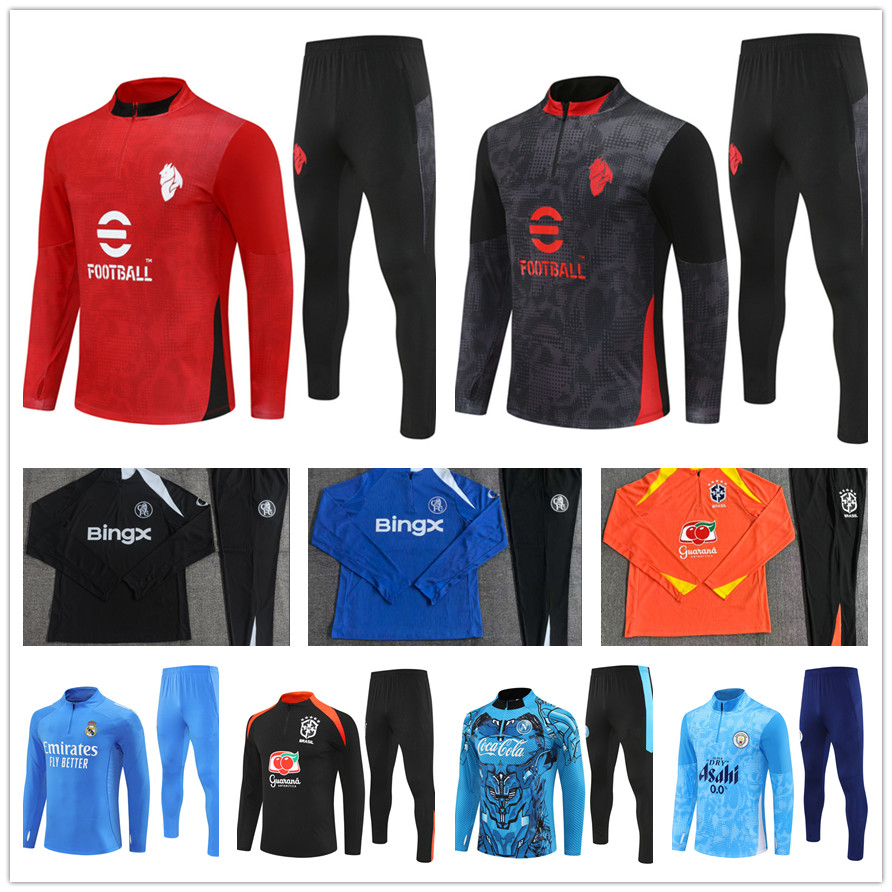 survetement football tracksuit 25 26 kids and men soccer training suit long sleeve kit uniform chandal adult boys
