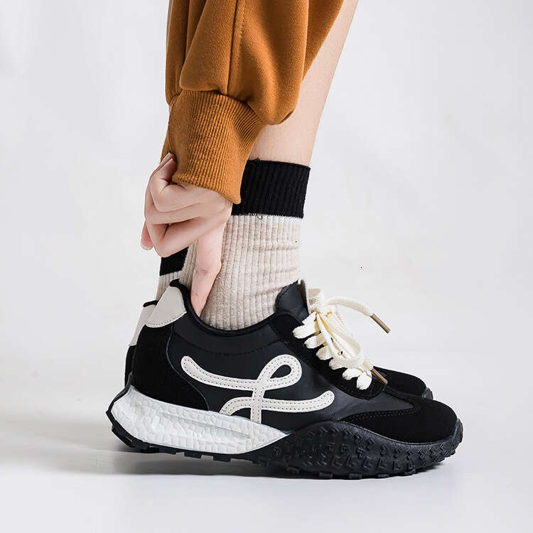 Inner Height Increase German Training Women's Korean Version Thick Sole Petite Versatile Casual Sports Dad Shoes designer shoes trainers slides s
