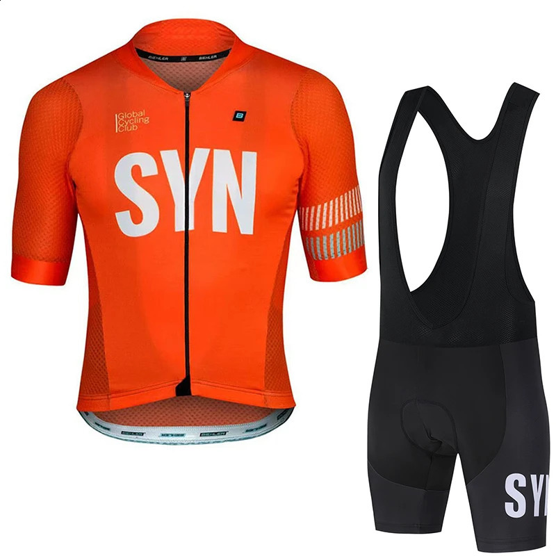 SYN Cycling suit set short sleeved mens cycling jersey breathable cycling bib sports shirt summer quick drying clothes 250920