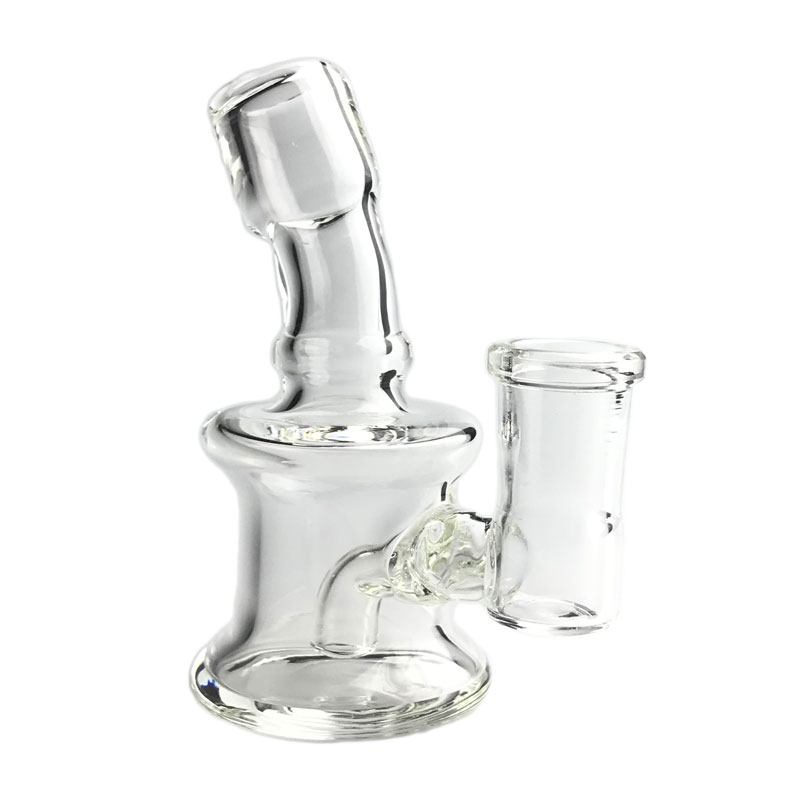 Goodsstore 3.5 Inch Mini Bong Hand Pipes Thick Pyrex Clear Small Glass Bong 10mm 14mm Female Breaker Bongs for Smoking