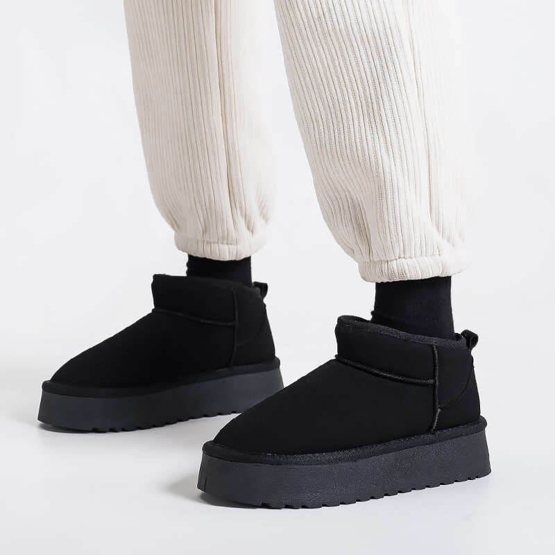 Platform Sole Snow for Women, Boots, 2024 Winter New Style, Warm Cotton Fleece Lined, Thickened Women's Shoes, Short Boots designer shoes designe