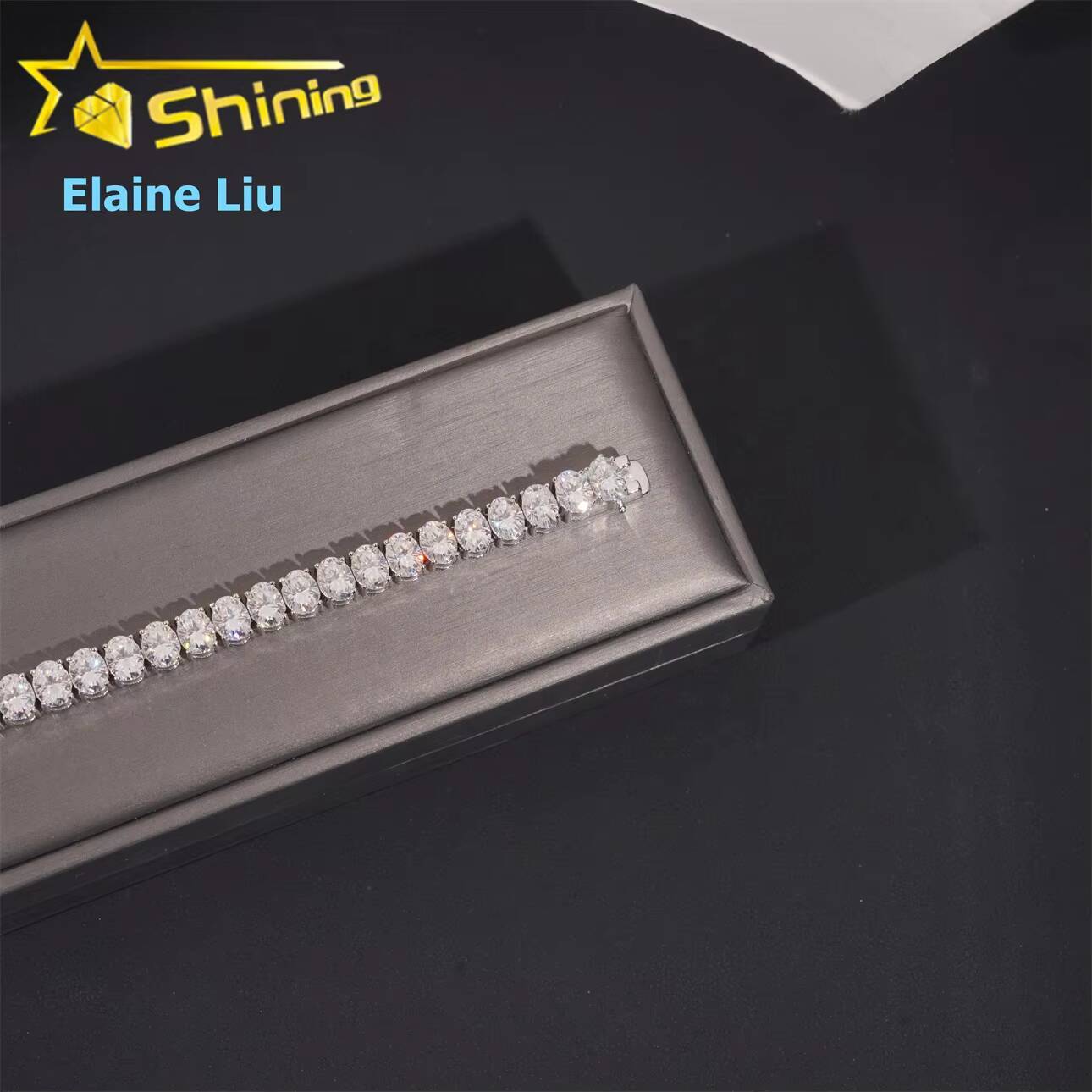 Silver 925 Pass Diamond Tester Hip Hop Lad Diamond Jewelry Bracelet VVS Moissanite Custom Tennis Chain Bracelet