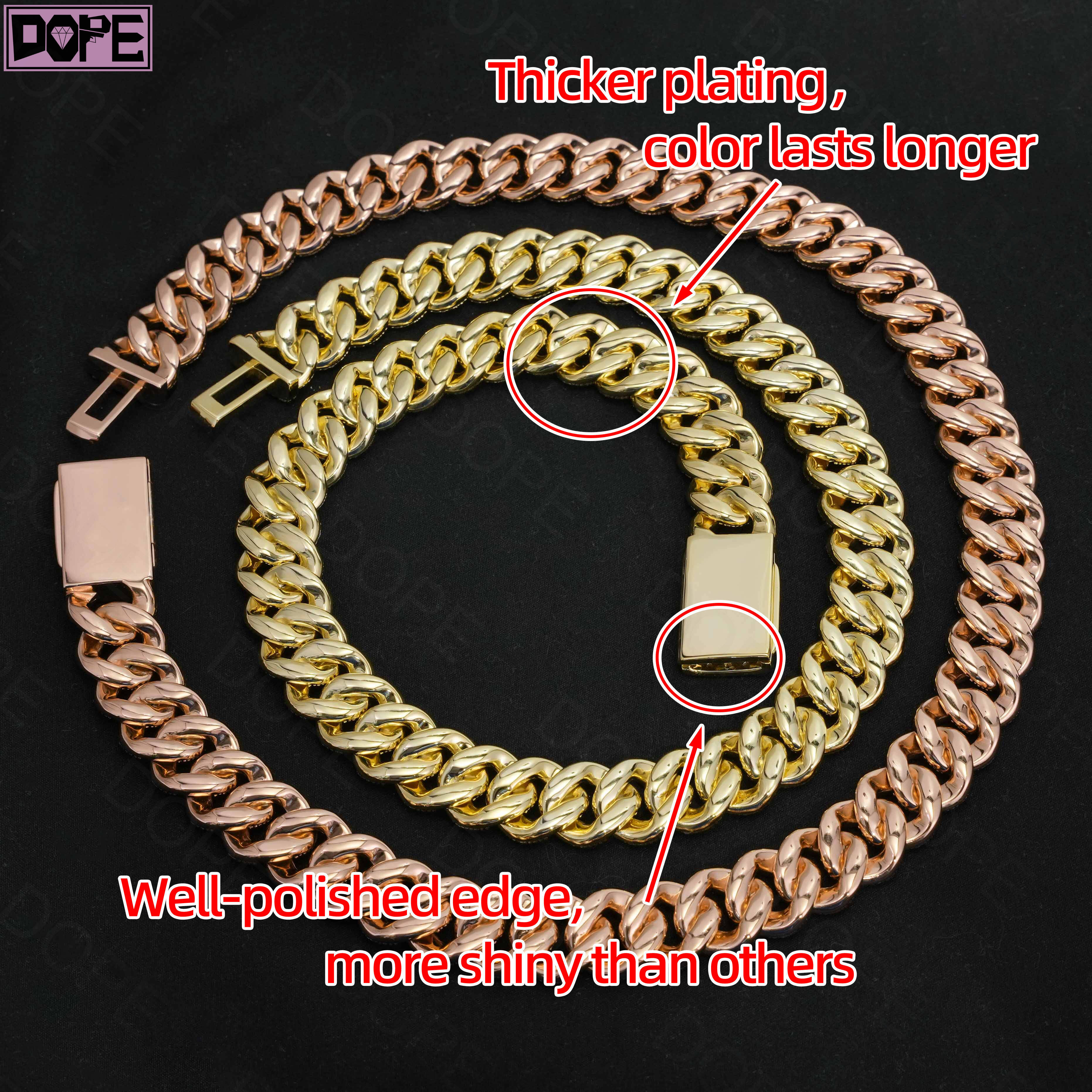 Hip Hop 20mm Cuban Link Chain Iced Out Big Pointer Gold Plating 925 Silver VVS Moissanite Cuban Chain