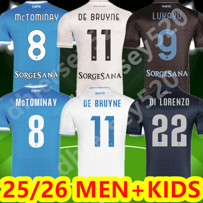 3XL 4XL 25 26 NAPOLI soccer jerseys Maglia Naples 2025 2026 ZIELINSKI ANGUISSA OLIVERA McTOMINAY KIDS FOOTBALL SHIRT De Bruyne LOZANO Napoli Maillots de foot 888888