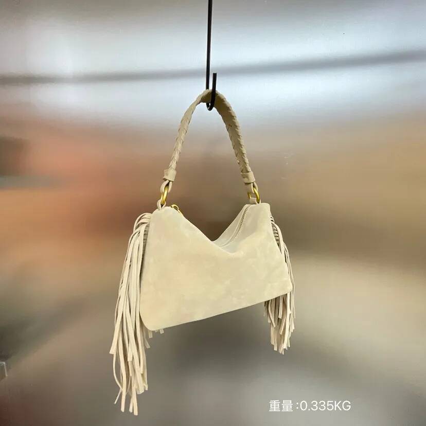 Casual Simple Women Faux Suede Tote Boston Crossbody Handbag Fashion Autumn Elegant Sand Fringe Tassel Shopping Bag
