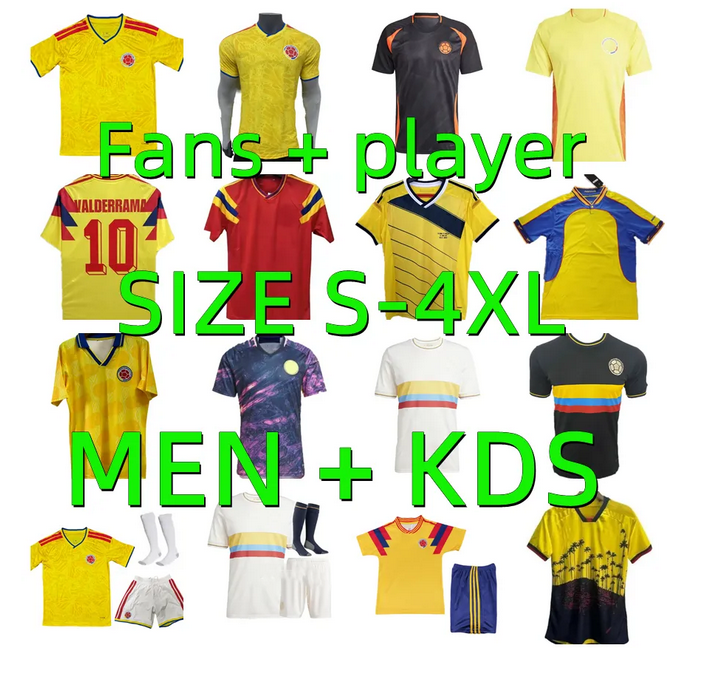 2025 2026 Colombia JAMES Soccer Jerseys 25 26 Richard Rios National Team Football Shirt D.VALOYES ARANGO 1990 2001 2014 LUIS DIAZ VALDERRAMA Player version men kids