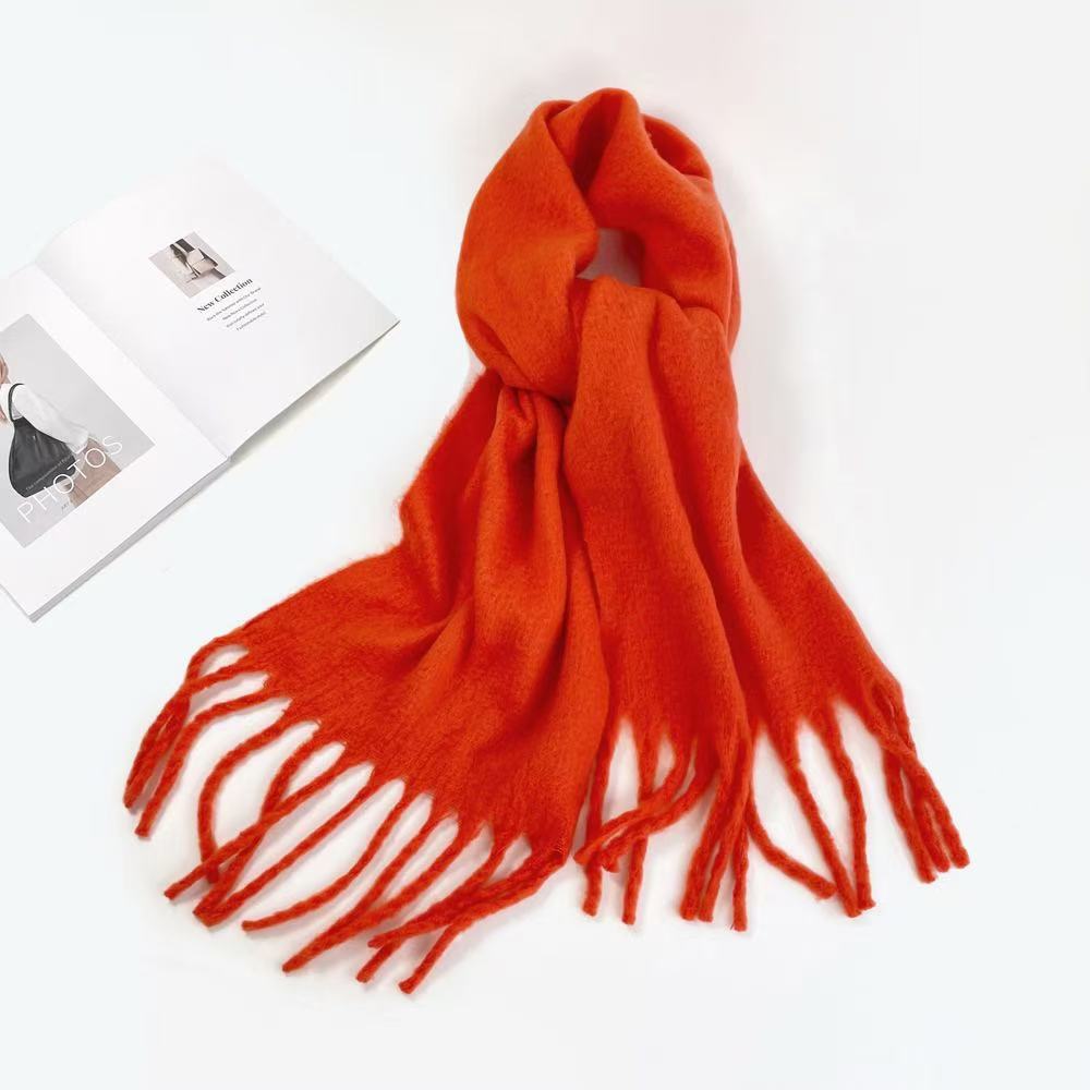 T1807 Alpaca Wool Scarf - Solid Color, Popular Style, Warm and Stylish Mid-Length Scarf/Shawl for Winter