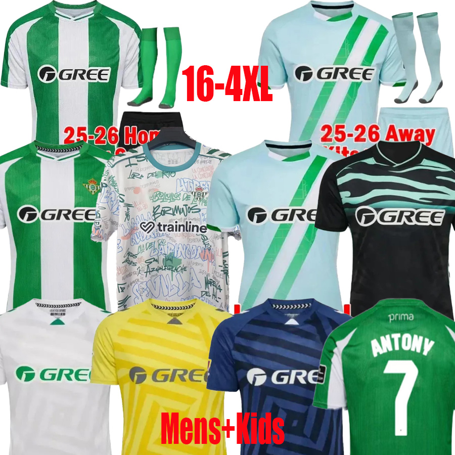 25 26 Real Betis ANTONY ISCO Soccer Jerseys 2025 JOAQUIN FEKIR B.IGLESIAS CANALES WILLIAN J Shirt WILLIAM CAMARASA JUANMI RUIZ Football Shirt Kids Kit