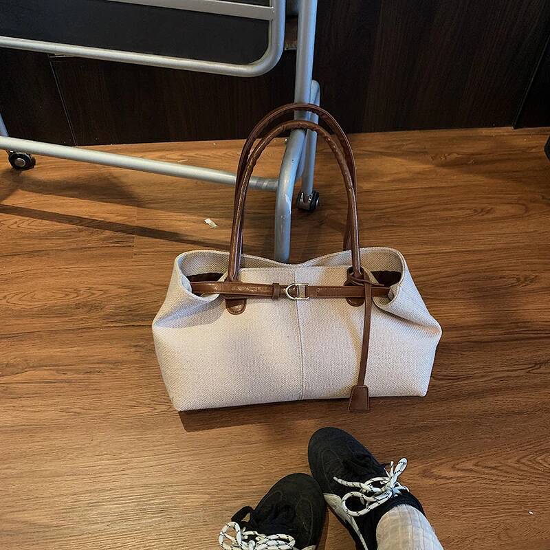 Leather Handbag With Simple Style Large Capacity Women s design Shoulder Bag With Zipper Women s Armpit Tote Bag Autumn New Designer Bag