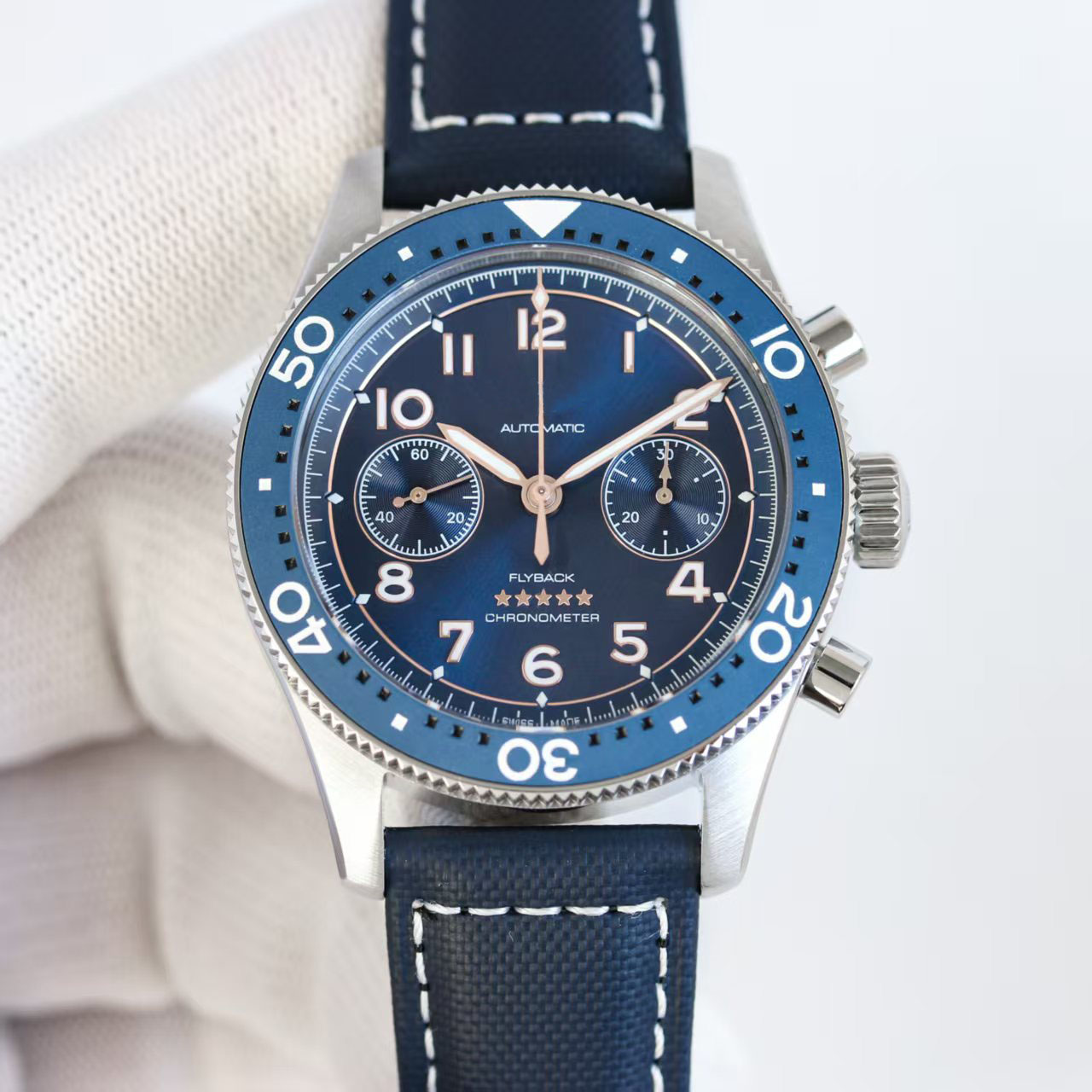 L38214932 Spirit Flyback Mens Watch Stainless Steel L791 Chronograph Automatic Sapphire Crystal Sunray Blue Luxury Wristwatch