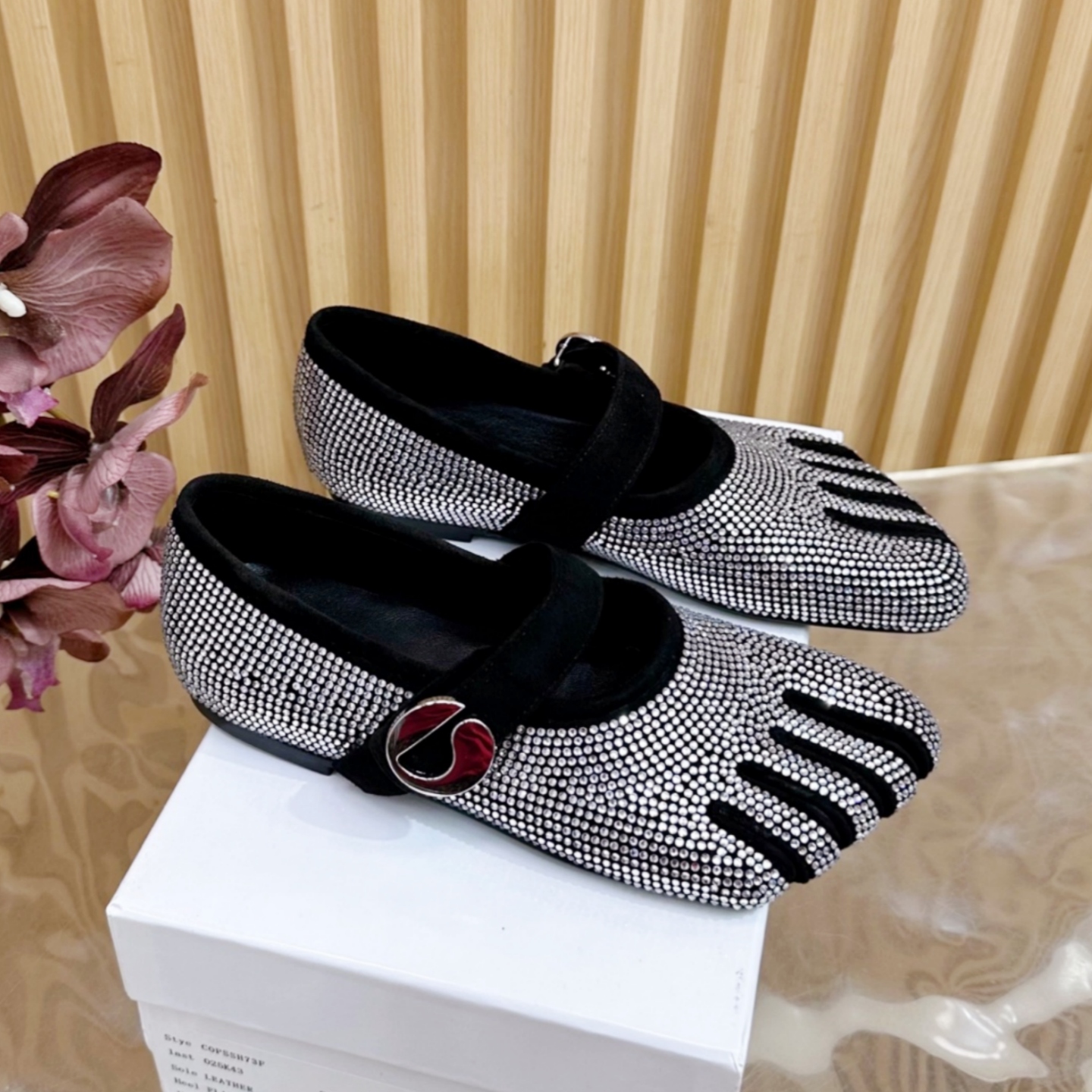 Black white silver Tabi Ballet Flat Shoe for Women Designer Dress Shoe moccasin Loafer Ballerina Luxury Casual Shoe Leather Chunky Heel Slip On Dance promdress shoes