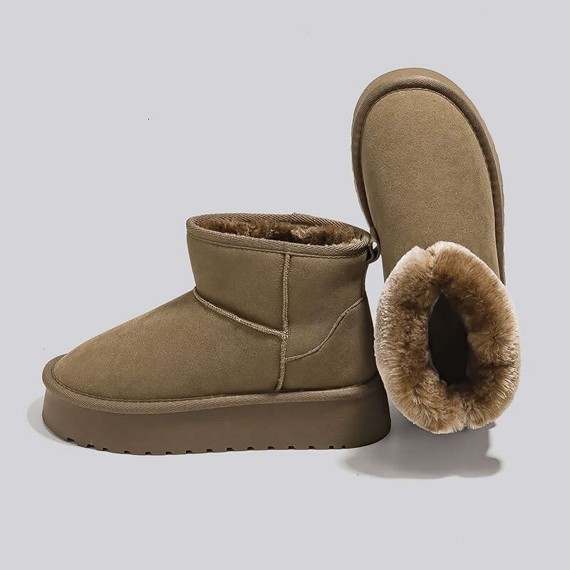 Winter New for women shoes, Fleece-Lined, Thickened Snow Cotton Versatile Thick-Soled Warm Shoes, Short Boots designer boots designer shoes snow boots