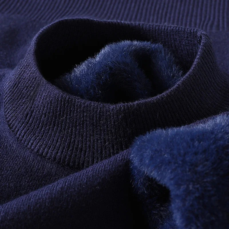 Half Turtleneck Knitwear Sweater AutumnWinter Mock Neck Sweatshirts Solid Color Pullovers Man Casual Mens Clothing 250920