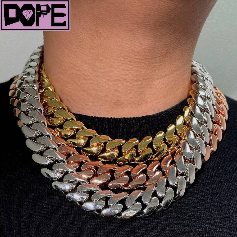 20mm Miami Cuban Link Chain Solid Brass 18k Gold Plated Cuban Chain SizeCuban Link Chain