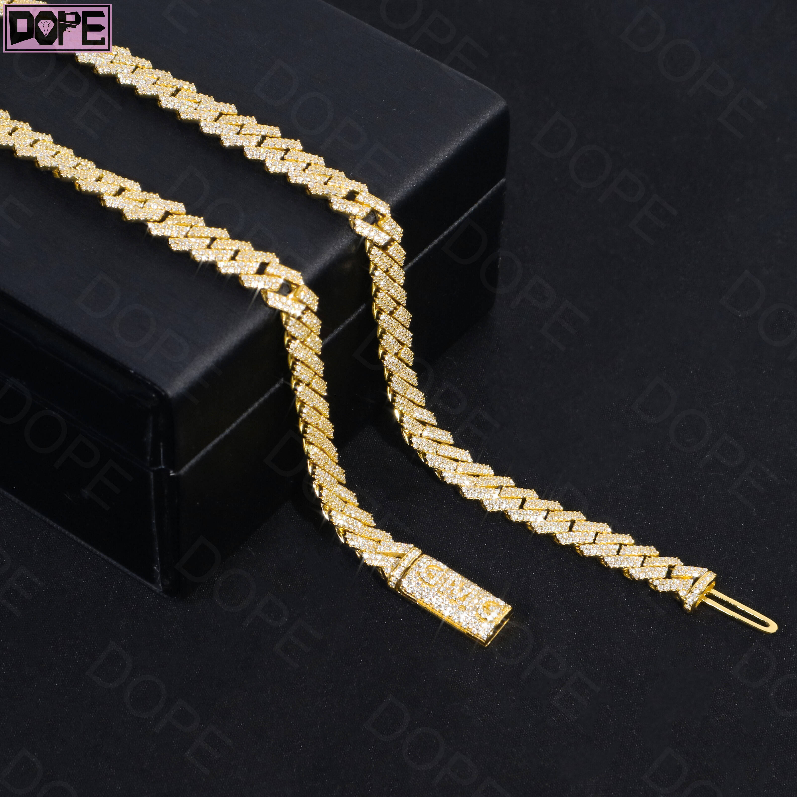 Size10mm Cuban Link Chain 925 Sterling Silver VVS Iced Out Men Moissanite Cuban Chain