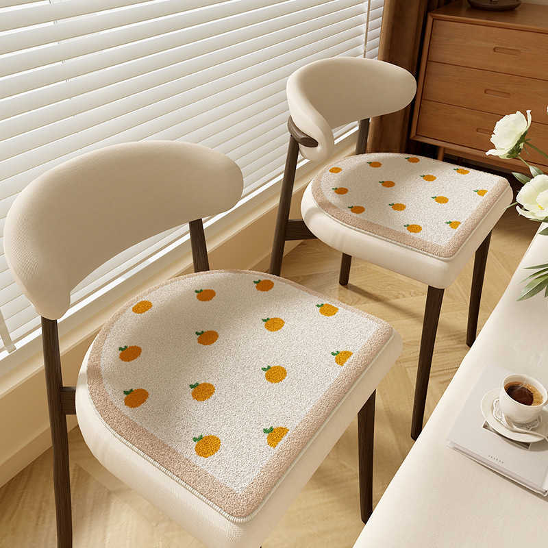 Cartoon Office Chair Cushion Washable StainResistant with Lock Edge Winter Insulation HorseshoeShaped Faux Cashmere Chair Seat Cushion C250922