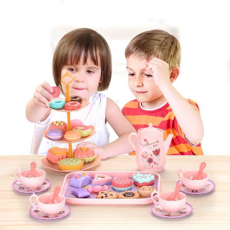 DIY Simulation Tea Food Cake Set Play House Kitchen Afternoon Tea Game Toys Gifts Pretend Play Toy For Children Kids Girls Gift C250922