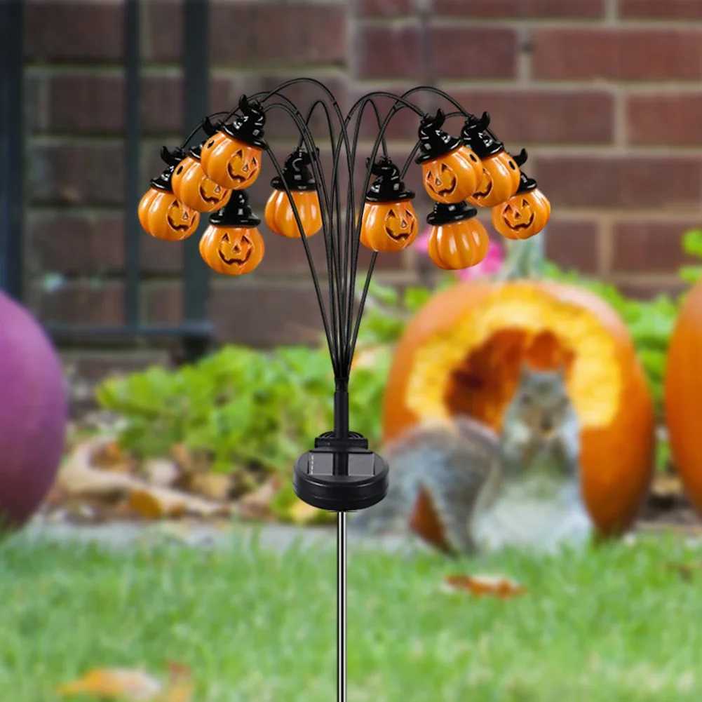 Halloween Solar Pumpkin Pathway Lamp Scary Solar Pathway Markers Lights Festival Theme Waterproof Outdoor Holiday Party Supplies C250922