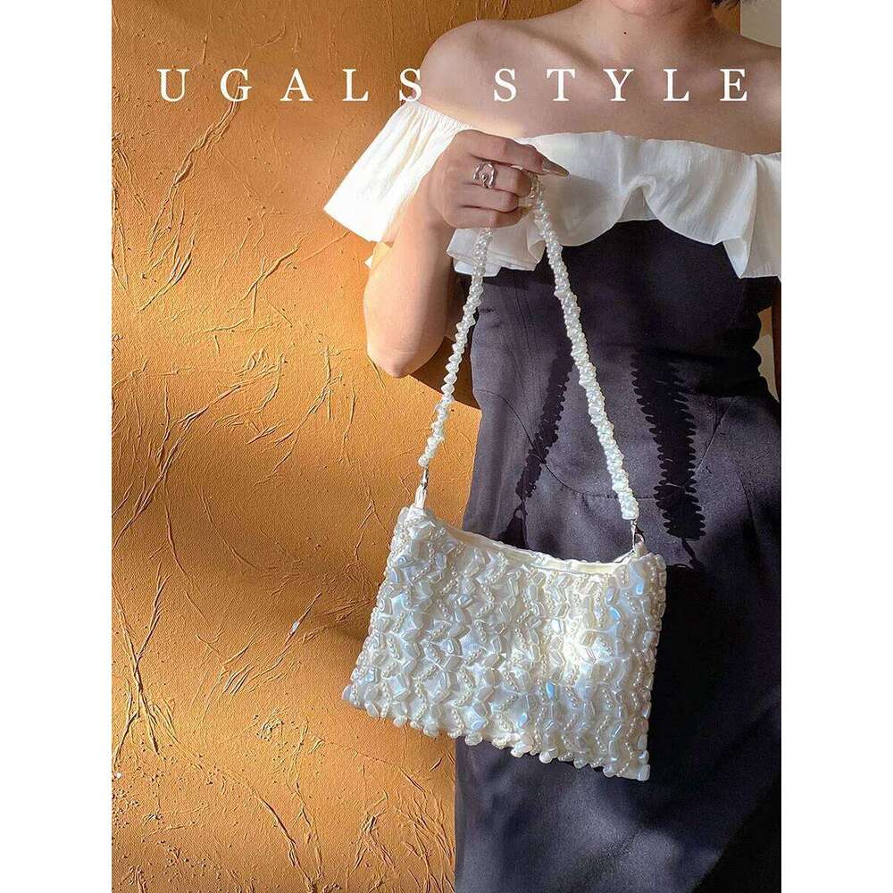 Designer Luxury Handmade Dia Bucket Evening Chain Shoulder Beaded Clutch Bag For Wedding Party