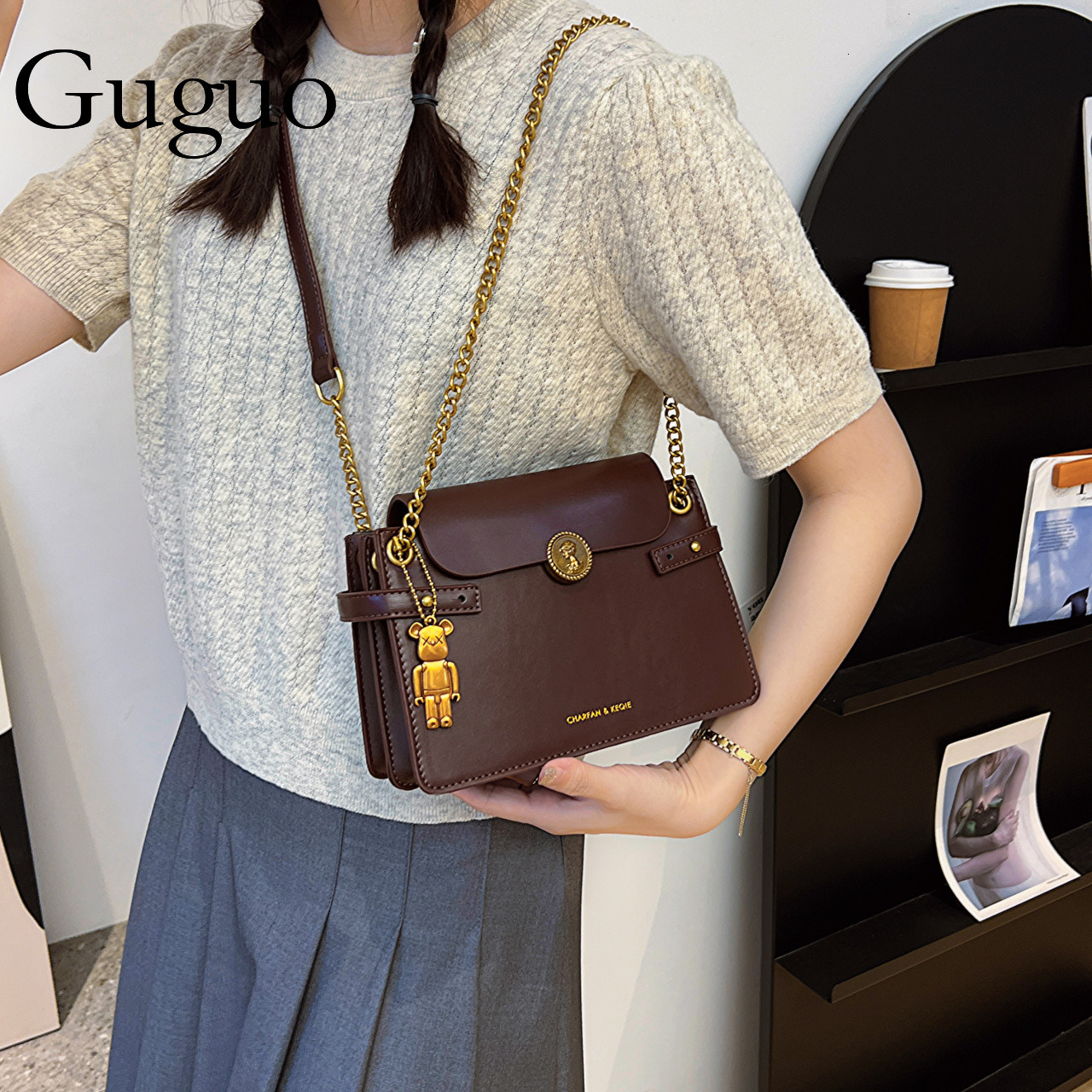 Guguo Designer Bag Luxury Bag Women's Bag 2025 New Style High-quality Niche Design Internet Celebrity Shoulder Bag Crossbody Handbag Small Bag