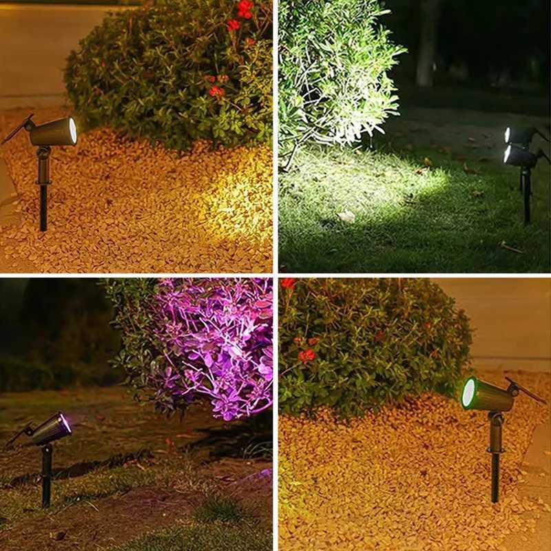 9 Led Solar Powered Lamp Adjustable Spotlight In Ground IP65 Waterproof Brightnes Landscape Wall Light Outdoor RGB Lighting C250922
