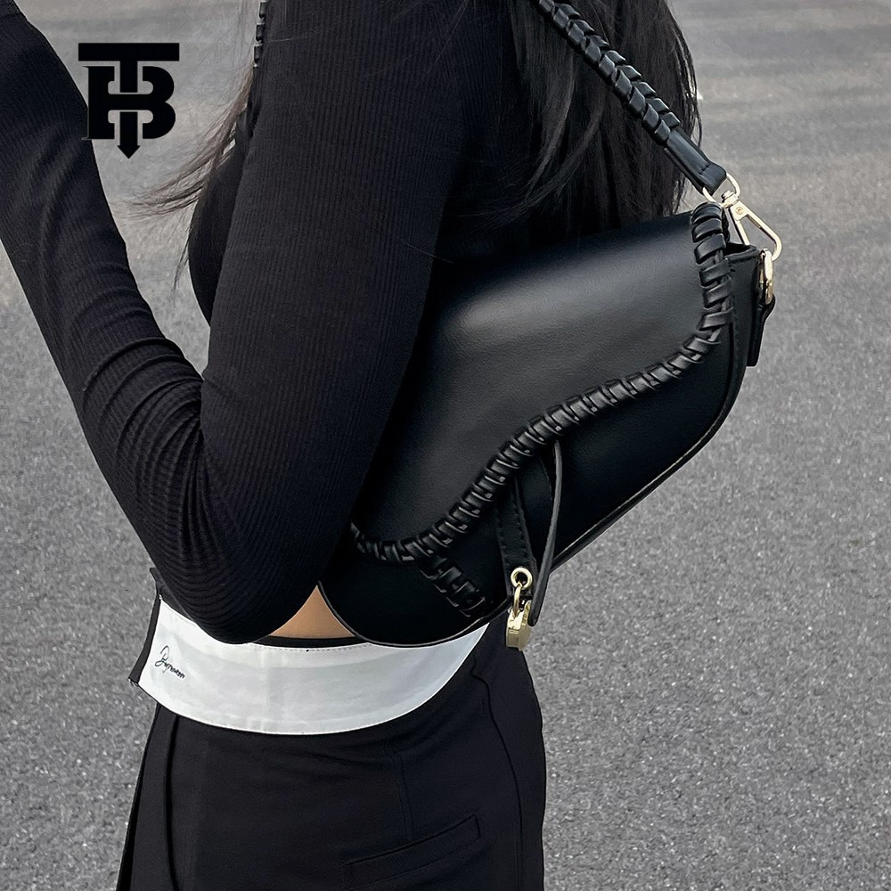 TB BHULAMTE Free Shipping New Designer Bag 2025 High-quality Capsule Milk Cap High-end Black Armpit Saddle Bag Women's Handheld Crossbody Bag