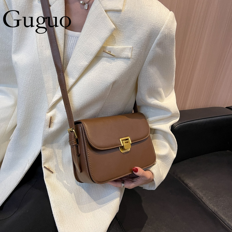 Guguo Designer Bag High-end Small Bag For Women 2025 New Trendy Luxury Bag Fashion Textured Niche Popular Crossbody Bag Ladies Shoulder Small Square B