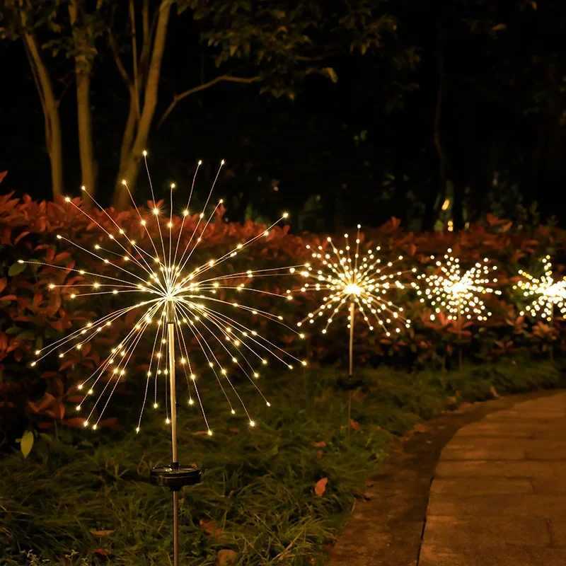 2025 New LED Solar Firework Lights Waterproof Garden Fairy Lights Outdoor Dandelion Lawn Lamp for Patio Decor C250922