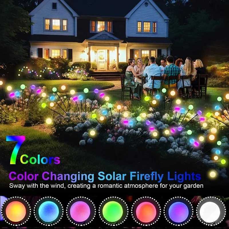 12Pack Outdoor LED Solar Lights Waterproof Starburst Solar Firefly Lights Lawn Lamp Garden Lamp for Path Landscape Decorative C250922