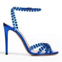 Custom New Style High Heel With Rhinestones Open Toe Customized Stiletto Shoes Ladies Sandals