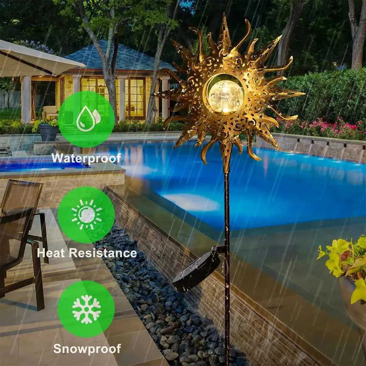 Solar Iron Decor Light Lamp Driveway Fairy Patio Powered Ip65 Fence Outdoor Lights Lawn Waterproof Dawn Led Dusk Ornaments Metal C250922