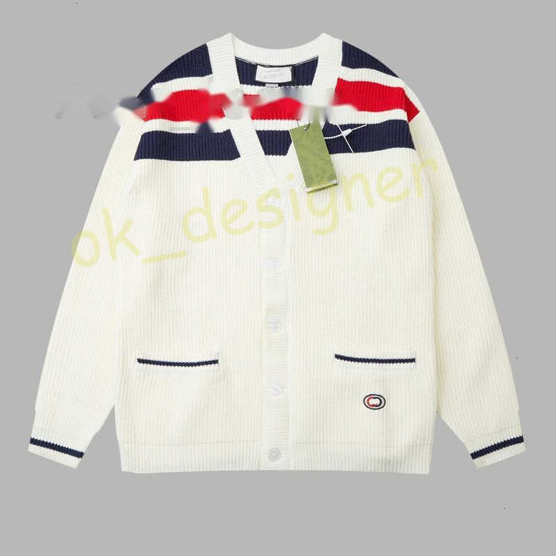 Men's Sweaters Designer high version Pocket Red Double Patch Knitted Cardigan Luxury Style sweater for Men and Women's Daily Commuting Correct Version