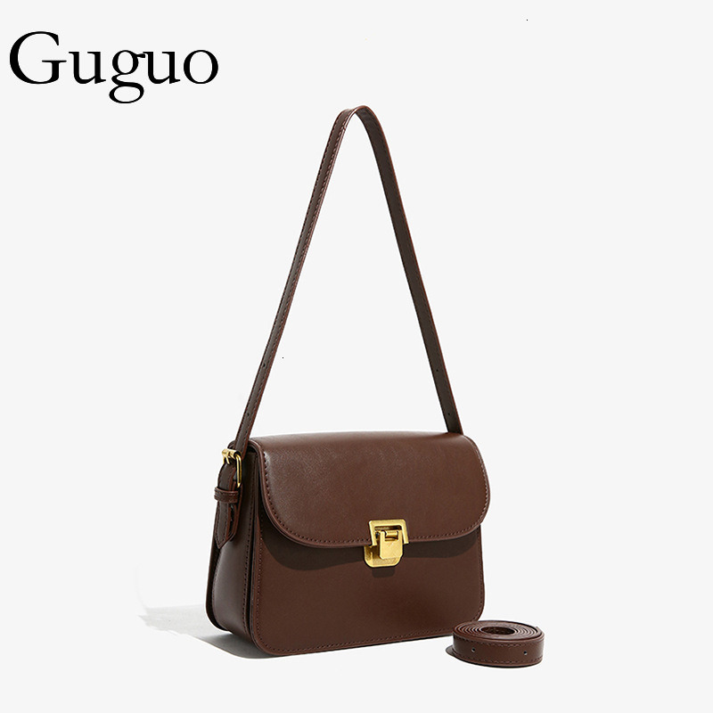 Guguo Designer Bag High-end Small Bag For Women 2025 New Trendy Luxury Bag Fashion Textured Niche Popular Crossbody Bag Ladies Shoulder Small Square B