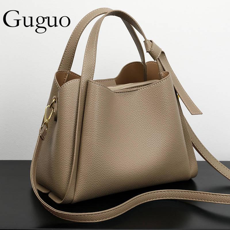 Guguo Designer Bag Soft Leather Women's Handbag Tote Bag Women 2025 Basket High-end Shoulder Bag Crossbody Elegant Luxury Bag Versatile Bucket Sh