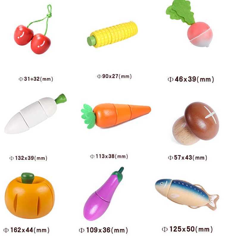 1PCS Wooden Toy Magnetic Cutting Fruit Vegetables Food Pretend Play Simulation Kitchen Role Play Educational Toys For Children C2509221