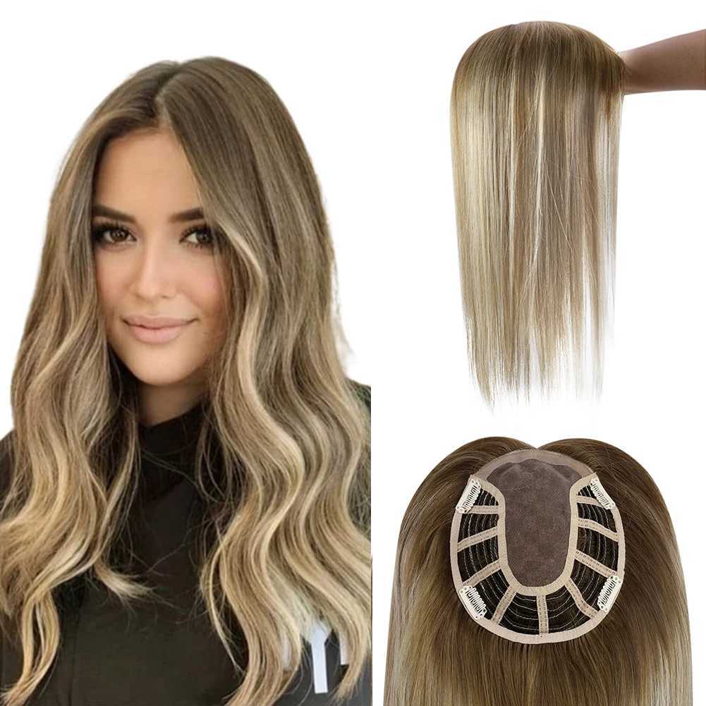 Moresoo Virgin Hair Topper Human Hair 12 Months Virgin Hair Piece High Quality Brazilian Hair 67Inch Base for Women Hair Piece C250922