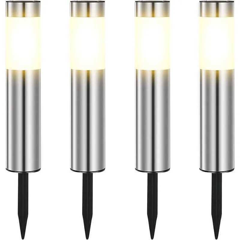 Solar Light White Solar Light Stainless Steel Waterproof LED Outdoor Garden Light Suitable for Courtyard Lawn and Trail C250922