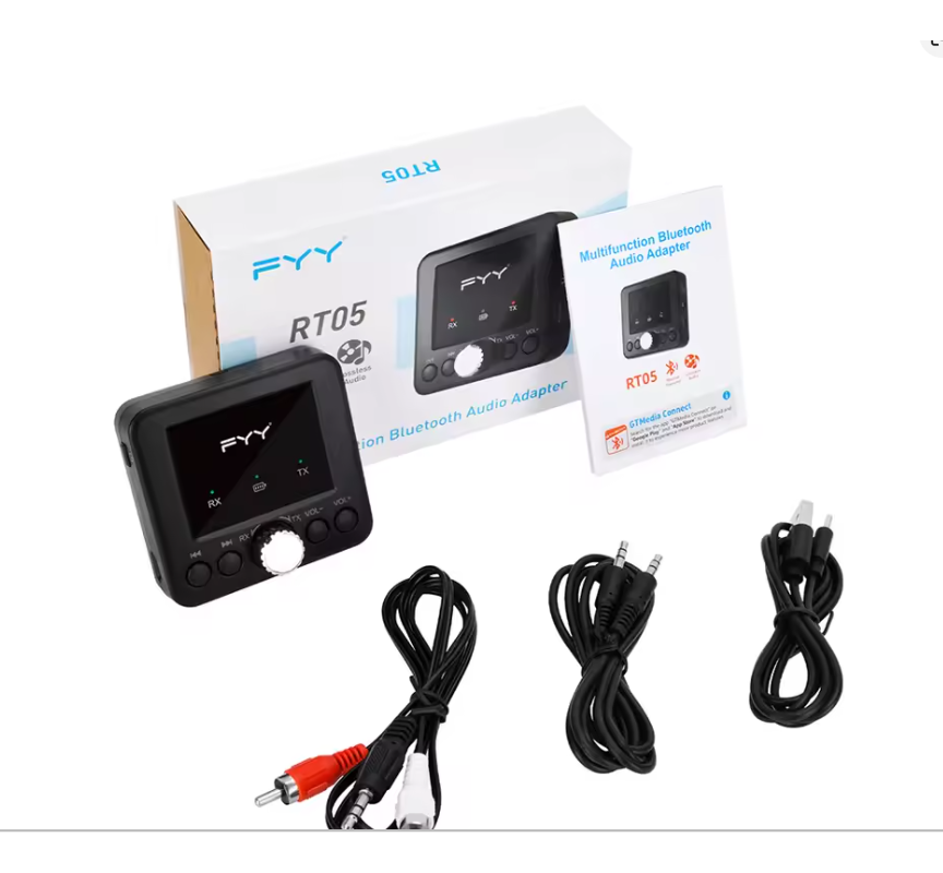 GT MEDIA RT05 2 IN 1 Bluetooth 5.0 Receiver and Transmitter Audio Adapter Compatible with Phone, Tablet,Car,Computer,TV,Speaker