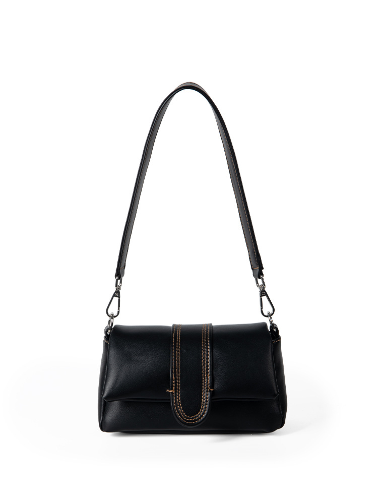 2025 New Women's Korean Niche Design Denim Flip-Top Shoulder Underarm Commuting Versatile Hand-Held Small Square Bag