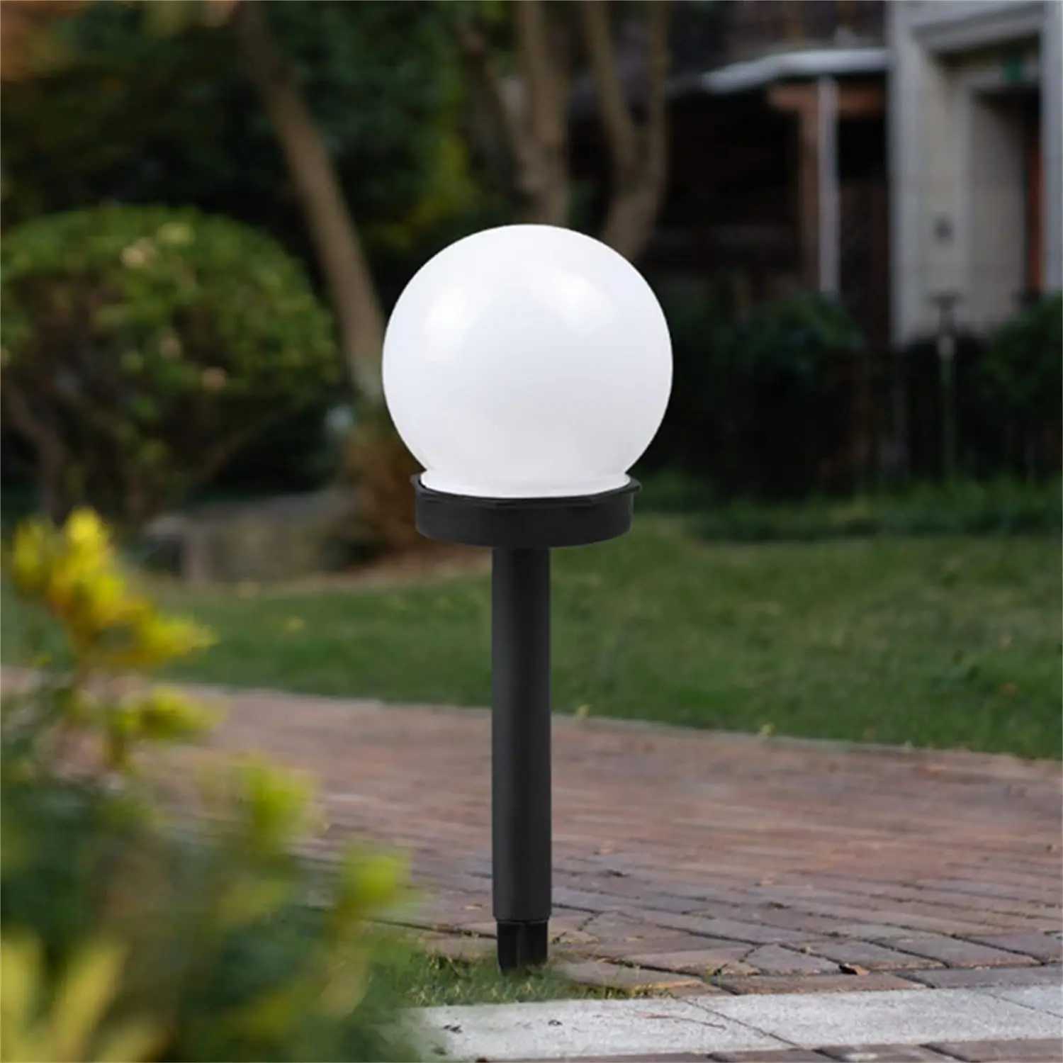 Outdoor Solar White Ball Ground Plugin Lamp Courtyard Decoration Lawn Lamp Waterproof Garden Landscape Lamp Round Ball Lamp C250922