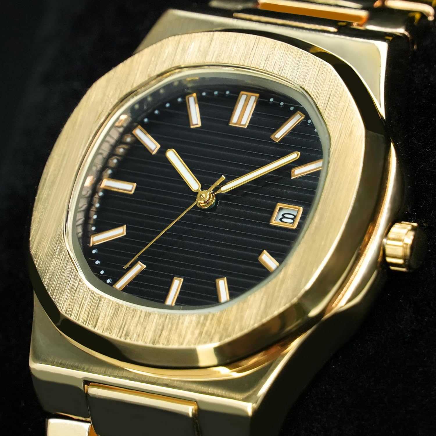 Wrist Watches for Men Nautilus Stainless Steel Quartz Movement Date Luxury Diamond Style Mens Luminous Hands Casual Business Watches Z250922
