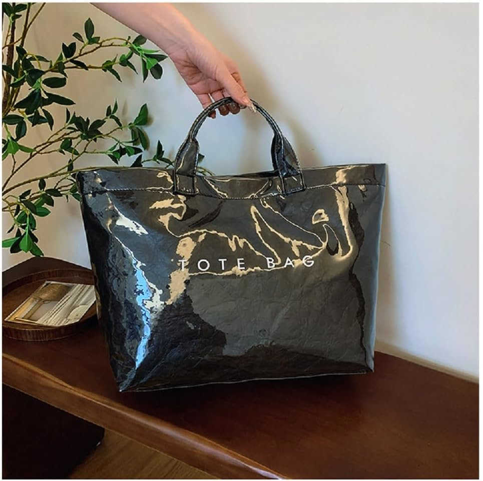 Large Tote Bags for Women PVC Clear Totes Bag Plastic Carry All Bag Kraft Paper Shoulder Handbag Hobo for Work Travel Z250922