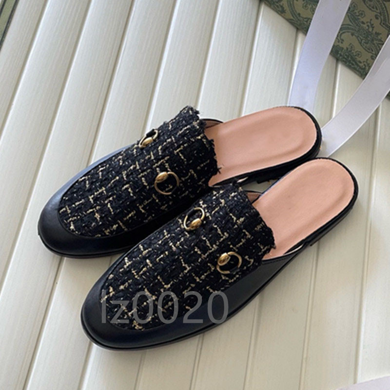 Luxury Classic slide Designer Shoes Women's Slippers Designer Shoes Luxury Women's Men's Jacquard Leather Slippers Canvas Jacquard Half Dragged Shoes 35-42