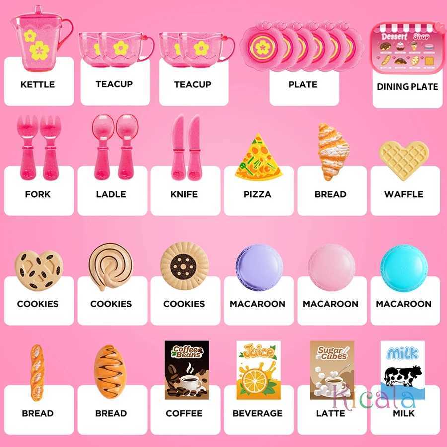 Girls Toys DIY Pretend Play Toy Simulation Tea Food Cake Set Play House Kitchen Afternoon Tea Game Toys Gifts For Children Kids C250922