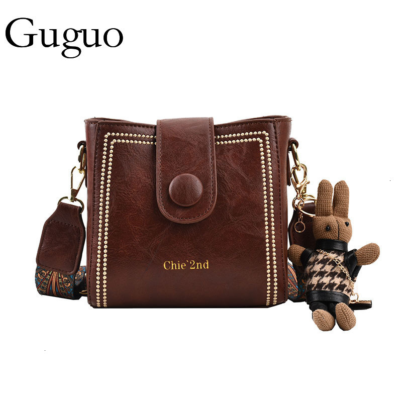 Guguo Designer Bag Women's New Trendy Shoulder Bag Crossbody Bag Fashion Versatile Bucket Bag Ladies' Vintage Tote Bag Luxury Bag Women'