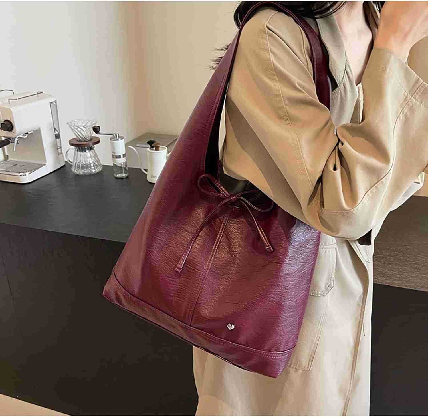 Women Brown Purses Suede Purse Slouchy Tote Bag Suede Tote Bag Fall Winter Purses Handbag Z250922